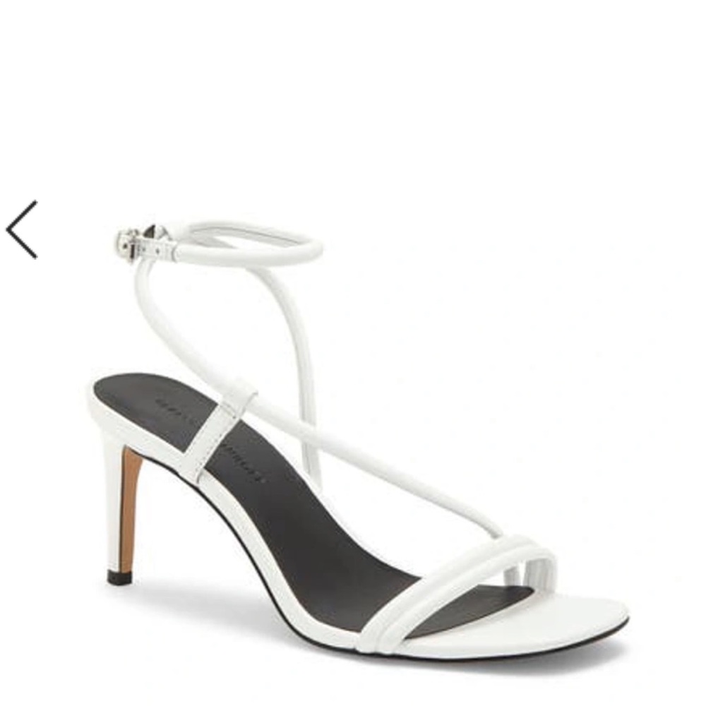 Rebecca Minkoff White Strappy Ankle‑Wrap Heels